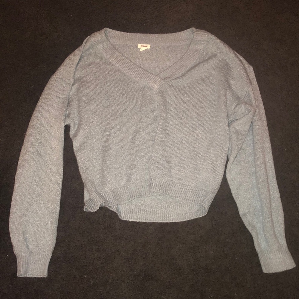 GARAGE cropped sweater v-neck